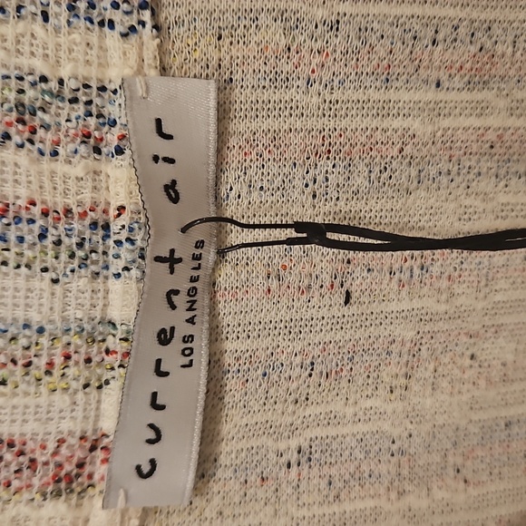 💕CURRENT AIR💕 Short Sleeve Button Front Tie Front Top ~ Striped NWT - Picture 6 of 8